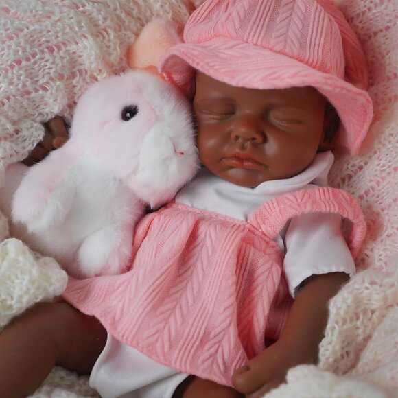 12 inch Silicone Newborn Baby Doll with Realistic Veins Sleeping Pose for Kid 3+ - Picture 1 of 6